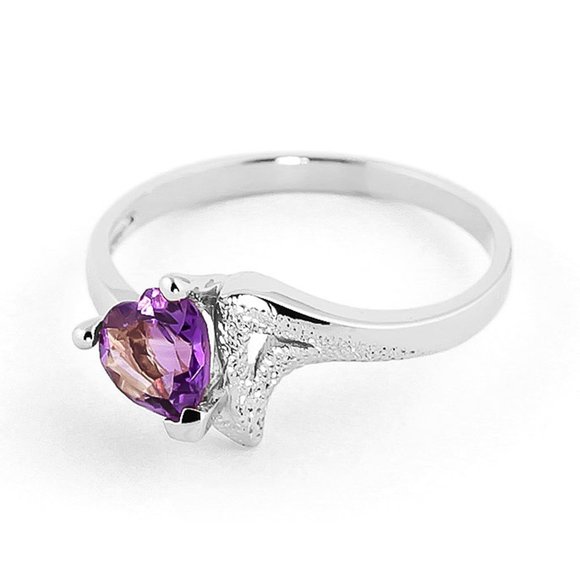 14K. SOLID GOLD RING WITH NATURAL AMETHYST - Picture 9 of 10